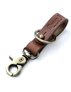CHESTNUT BROWN LEATHER KEYCHAIN