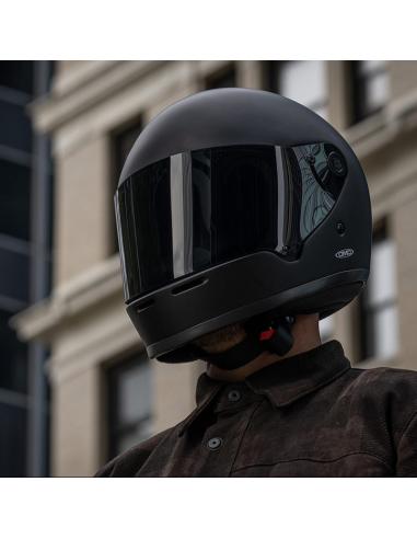 RIVALE RETRO VINTAGE FULL FACE HELMET IN MATTE BLACK