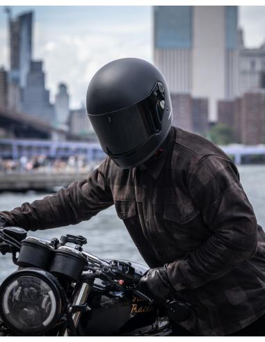 RIVALE RETRO VINTAGE FULL FACE HELMET IN MATTE BLACK