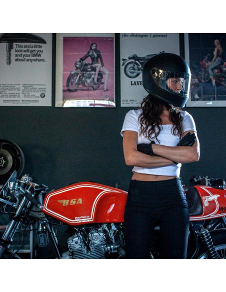 Acquista Casco Retro Vintage Integrale Rivale In Nero Opaco a prezzo scontato