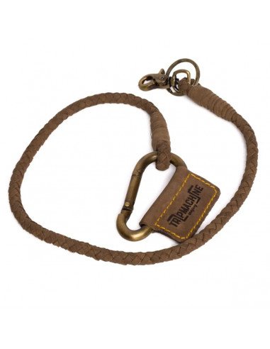 LEATHER BRAIDED KEY CHAIN BROWN TOBACCO FOR WALLET TRIPMACHINE