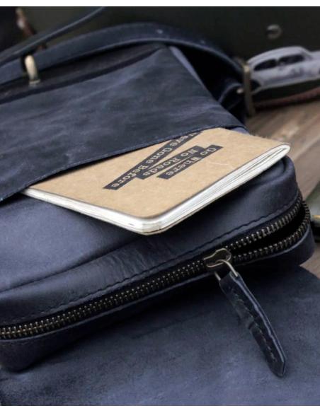 TRIP MACHINE BLACK LEATHER THIGH BAG