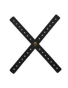 BLACK PERFORATED LEATHER X-STRAP FOR CAFE RACER HEADLIGHTS BY TRIP MACHINE 2