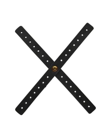 FITA X EM COURO PRETO PERFURADO PARA FARÓIS DE CAFÉ RACER DE TRIP MACHINE