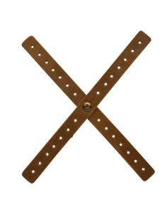 TOBBACO BROWN PERFORATED LEATHER X-STRAP FOR CAFE RACER HEADLIGHTS BY TRIP MACHINE 2