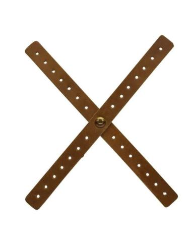 Comprar Cinta X En Cuero Marrón Tabaco Perforado Para Faros Café Racer De Trip Machine a precio de oferta