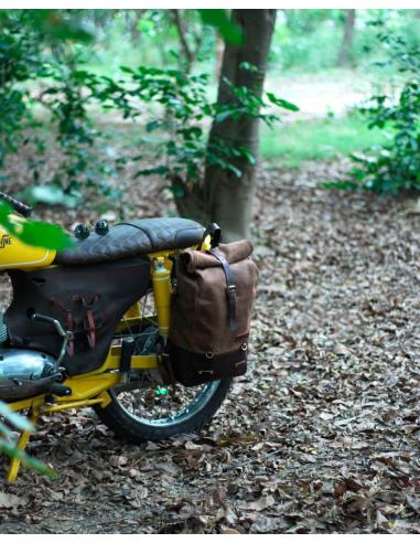 Comprar Mochila Alforja En Piel De Color Marrón Tabaco De Trip Machine a precio de oferta