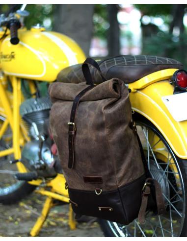Comprar Mochila Alforja En Piel De Color Marrón Tabaco De Trip Machine a precio de oferta