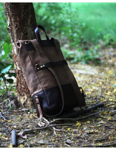Comprar Mochila Alforja En Piel De Color Marrón Tabaco De Trip Machine a precio de oferta