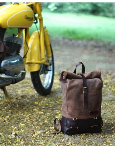 Comprar Mochila Alforja En Piel De Color Marrón Tabaco De Trip Machine a precio de oferta