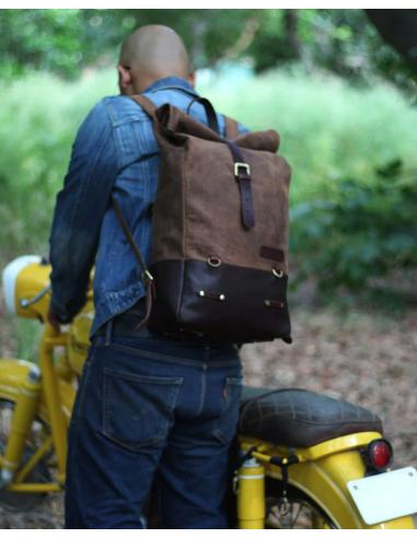 Comprar Mochila Alforja En Piel De Color Marrón Tabaco De Trip Machine a precio de oferta