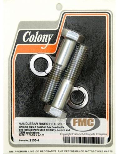 CHROME SCREW HEX HD RISERS - 1/2"-13 X 2.5" (6.35CM)