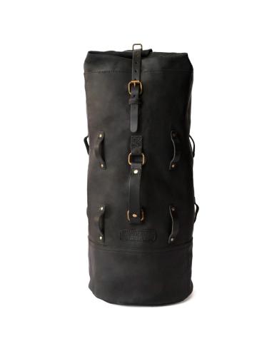 SACO MILITAR DE COURO PRETO DE MOTOCICLETA DE TRIP MACHINE