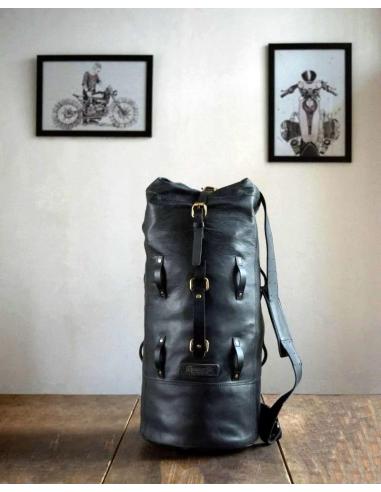 Sac De Voyage Militaire En Cuir Noir Pour Moto De Trip Machine