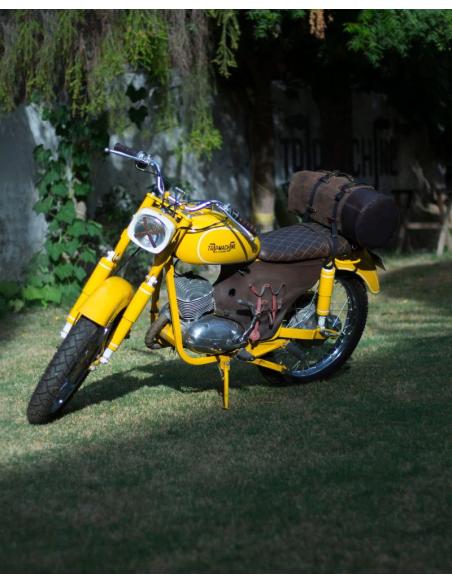 Comprar Petate Militar Para Moto En Piel Marrón Tabaco De Trip Machine a precio de oferta
