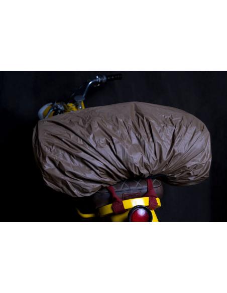 VINTAGE TAN LEATHER SADDLE BAG MILITARY DUFFEL BY TRIP MACHINE