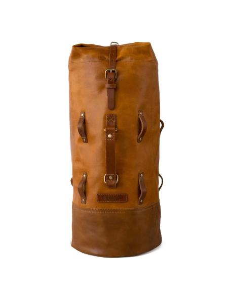 SAC DE VOYAGE MILITAIRE ET SACOCHE POUR MOTO EN CUIR BRUN VINTAGE DE TRIP MACHINE