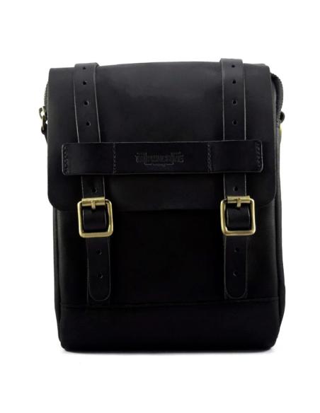 BLACK LEATHER TANK AND TAIL BAG WITH MAGNETS TRIP MACHINE