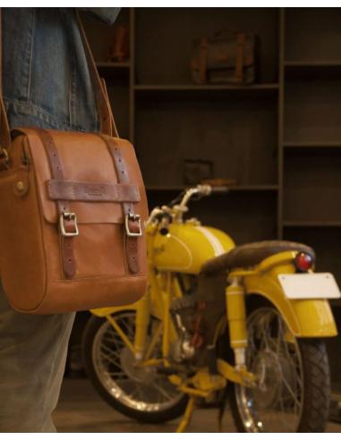 Comprar Bolsa Sobredeposito Y Asiento De Cuero Marron Vintage Trip Machine a precio de oferta