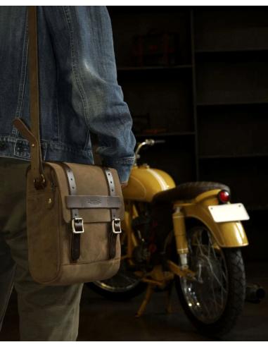 BROWN TOBACCO LEATHER TANK AND TAIL BAG WITH MAGNETS TRIP MACHINE