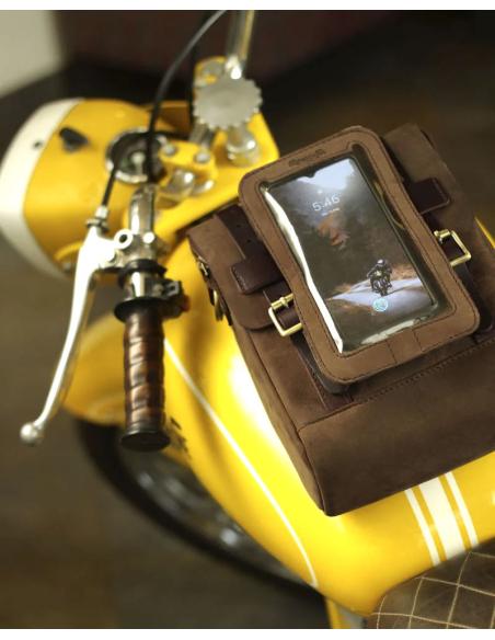 BROWN TOBACCO LEATHER TANK AND TAIL BAG WITH MAGNETS TRIP MACHINE