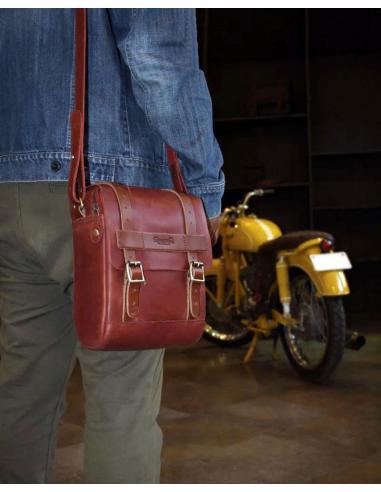 CHERRY RED LEATHER TANK AND TAIL BAG WITH MAGNETS TRIP MACHINE