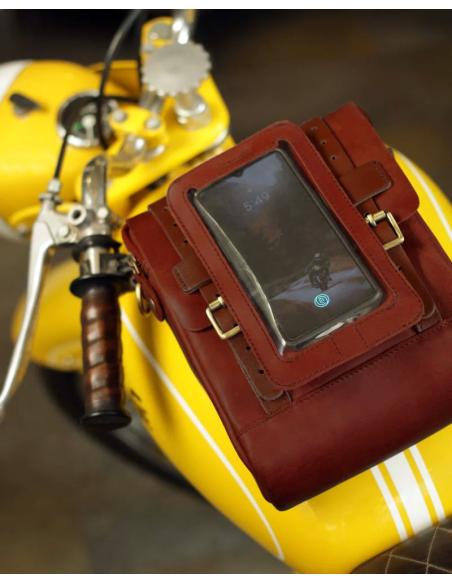 CHERRY RED LEATHER TANK AND TAIL BAG WITH MAGNETS TRIP MACHINE