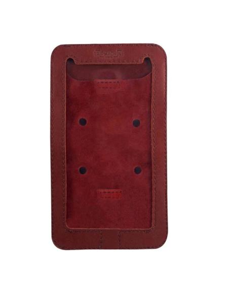 Étui Magnétique De Téléphone Portable En Cuir Rouge Cerise Trip Machine