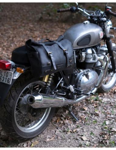 Black Leather Outlaw Saddle Bag 17 L By Trip Machine