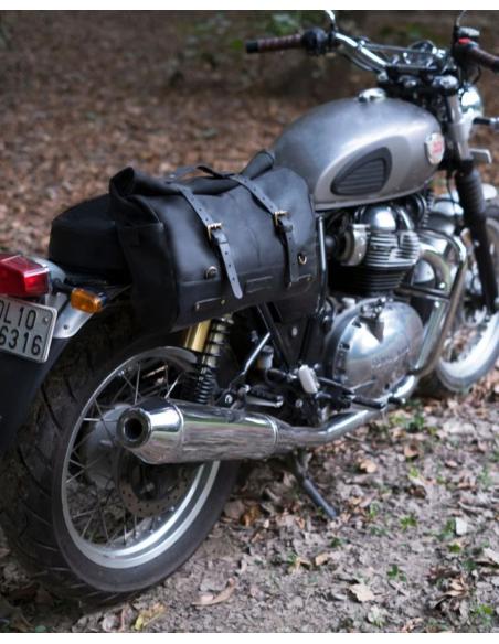 SACOCHE EN CUIR NOIR OUTLAW 17 L TRIP MACHINE