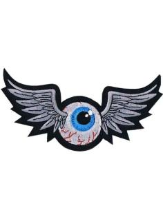 CACHE-ŒIL GRIS AILÉ VOLANT 14 X 6,5 CM