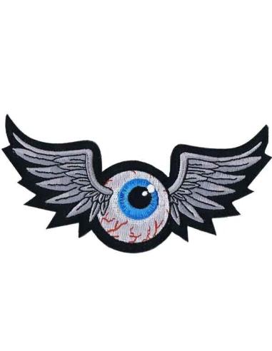 CACHE-ŒIL GRIS AILÉ VOLANT 14 X 6,5 CM