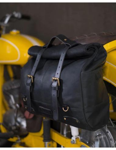 SACOCHE EN CUIR NOIR OUTLAW 17 L TRIP MACHINE