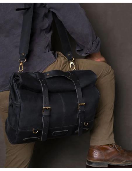 Comprar Alforja De Piel Negra 17 L Outlaw De Trip Machine a precio de oferta