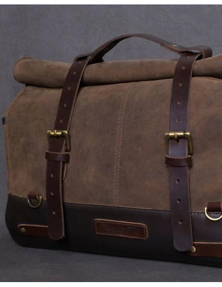 SACOCHE EN CUIR BRUN TABAC OUTLAW 17 L TRIP MACHINE