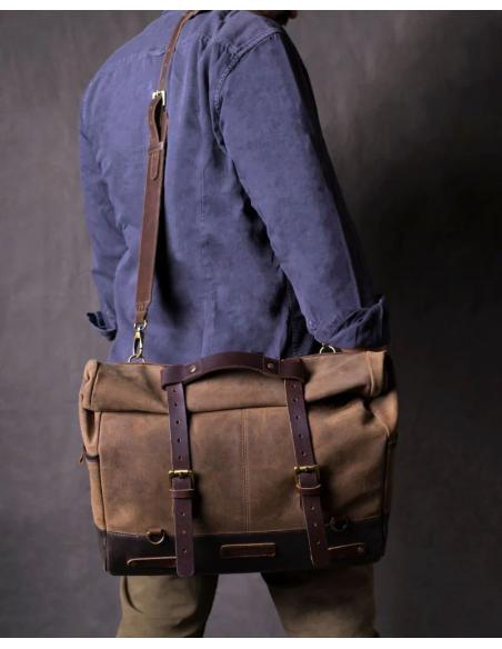 Comprar Alforja Maletín De Cuero Marron Tabaco Outlaw 17 L De Trip Machine a precio de oferta