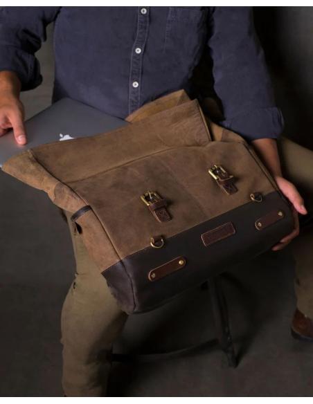 SACOCHE EN CUIR BRUN TABAC OUTLAW 17 L TRIP MACHINE