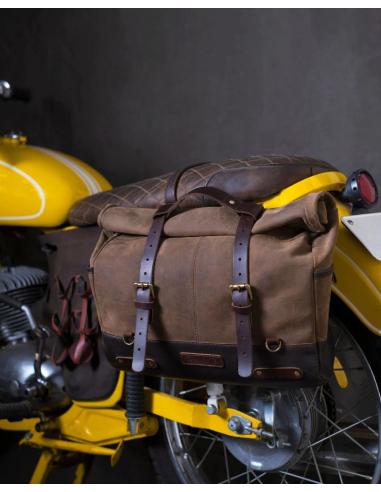 SACOCHE EN CUIR BRUN TABAC OUTLAW 17 L TRIP MACHINE