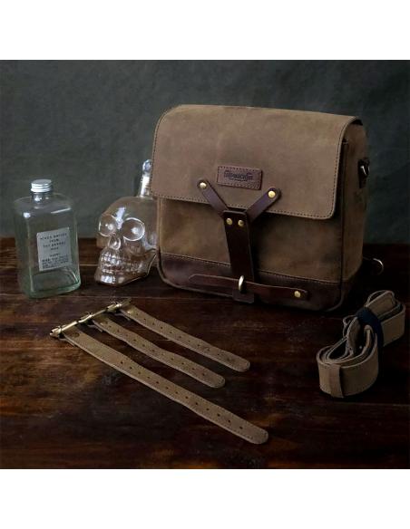 ALFORGE SACO DE OMBRO DE COURO CASTANHO TABACO DE TRIP MACHINE