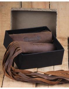 TASSELS BROWN TOBACCO LEATHER CUFF COVERS BY TRIP MACHINE 2