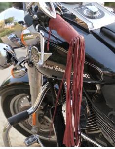 TASSELS CHERRY RED LEATHER CUFF COVERS BY TRIP MACHINE