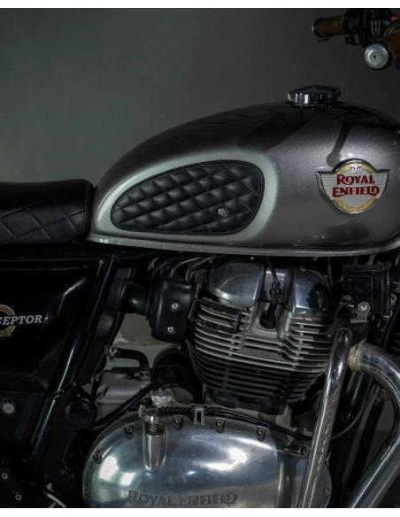 TANK PADS LEATHER DIAMOND BLACK BY TRIP MACHINE