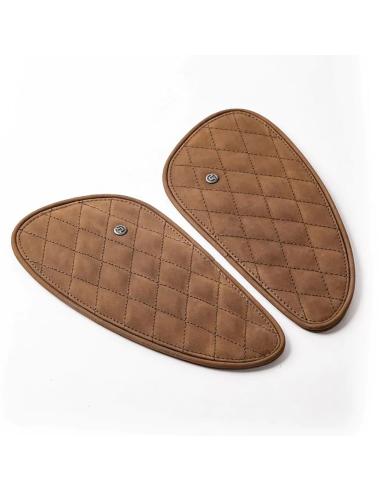 PROTECTORES DE TANQUES EM COURO MARROM TABACO DIAMANTE TRIP MACHINE