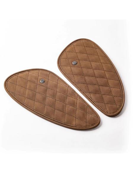 PROTECTORES DE TANQUES EM COURO MARROM TABACO DIAMANTE TRIP MACHINE
