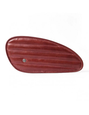 TANK PADS LEATHER STRIPES CHERRY RED BY TRIP MACHINE