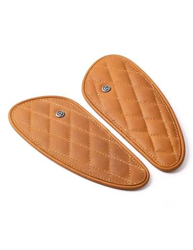 MINI PROTECTORES DE TANQUES EM COURO MARROM VINTAGE DIAMANTE TRIP MACHINE