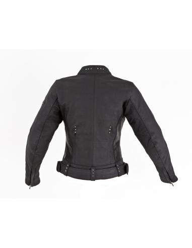 Acquista Giacca Donna Lady Rider in Pelle Nera Opaca con Protezioni a prezzo scontato
