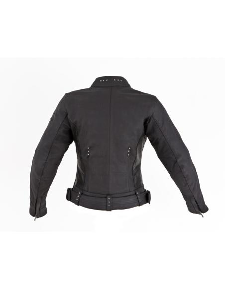 LADY RIDER WOMEN'S JACKET MATTE BLACK LEATHER WITH PROTECTIONS