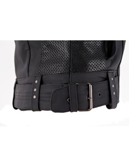 LADY RIDER VESTE FEMME CUIR NOIR MAT AVEC PROTECTIONS