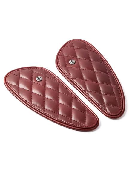 MINI PROTECTEURS DE RÉSERVOIR EN CUIR ROUGE CERISE DIAMANT